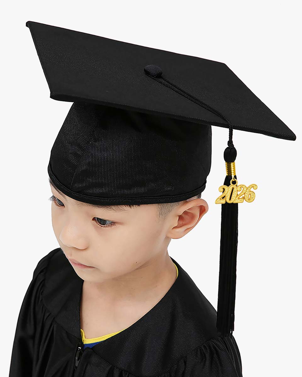 Shiny Kindergarten Graduation Cap with Tassel-12 Colors Available