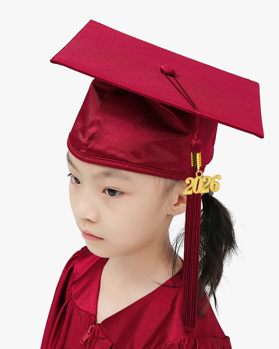 Shiny Kindergarten Graduation Cap with Tassel-12 Colors Available