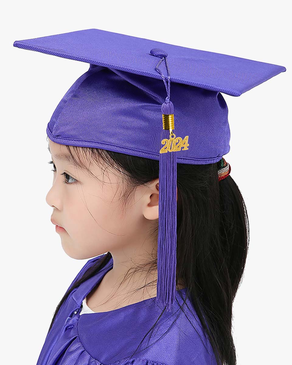 Shiny Kindergarten Graduation Cap with Tassel-12 Colors Available