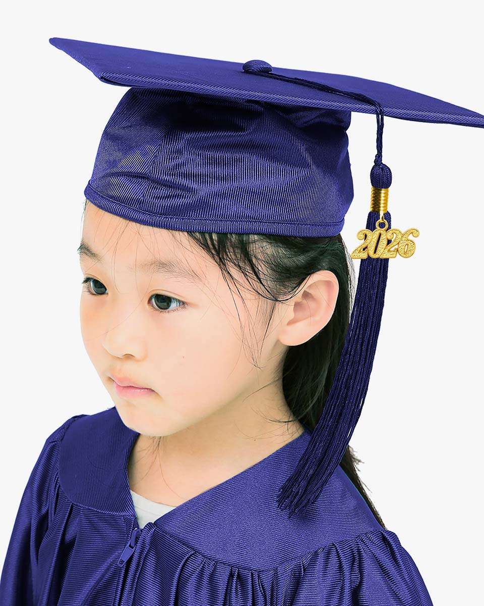 Shiny Kindergarten Graduation Cap with Tassel-12 Colors Available