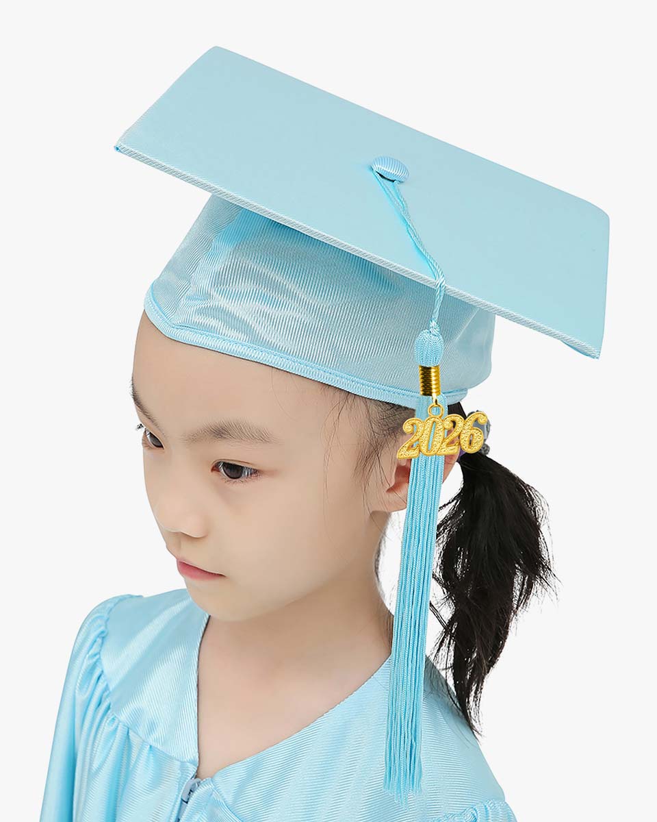 Shiny Kindergarten Graduation Cap with Tassel-12 Colors Available