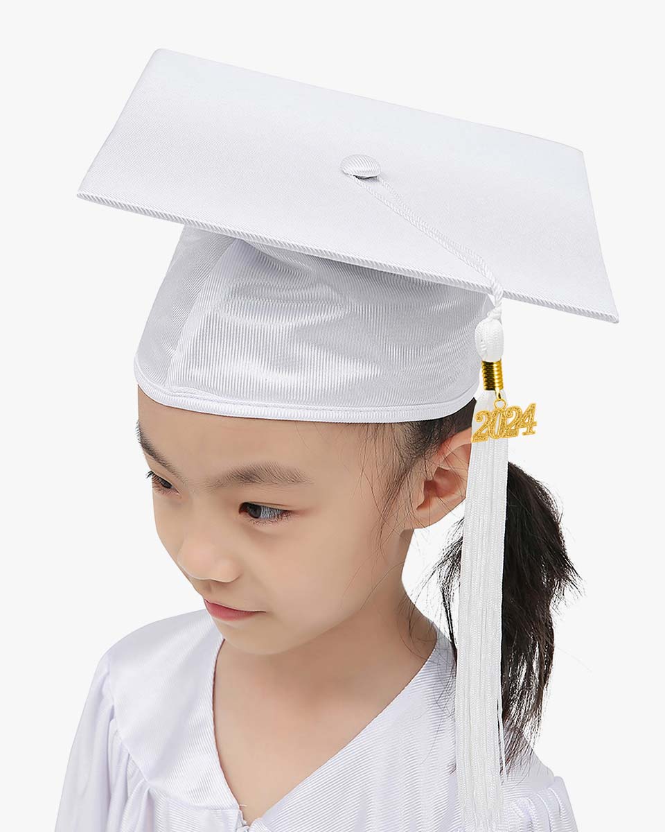 Shiny Kindergarten Graduation Cap with Tassel-12 Colors Available
