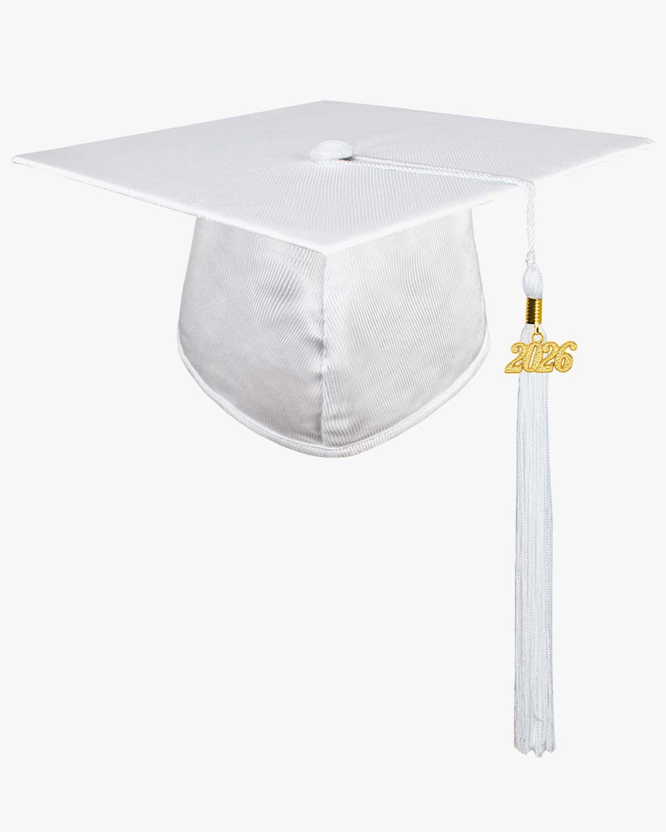 High School Shiny Adult Graduation Cap with Tassel-12 Colors Available