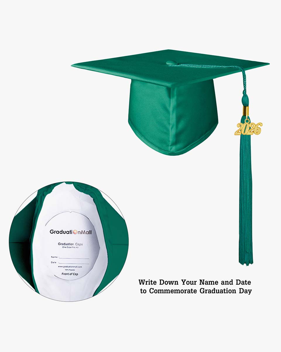 High School Matte Adult Graduation Cap with Tassel - 12 Colors Available