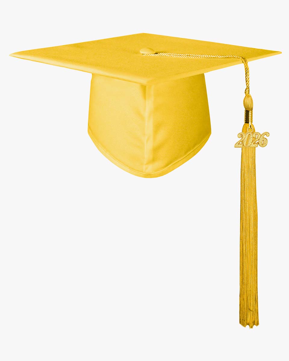 High School Matte Adult Graduation Cap with Tassel - 12 Colors Available