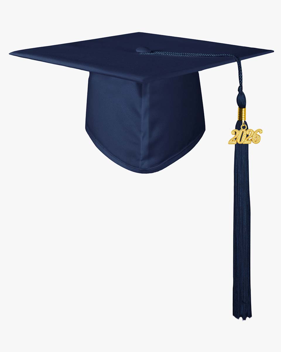 High School Matte Adult Graduation Cap with Tassel - 12 Colors Available