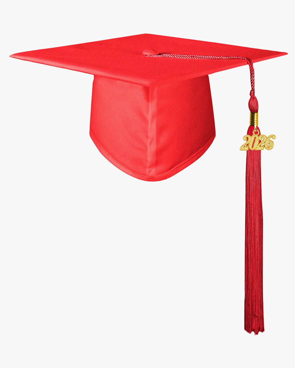 High School Matte Adult Graduation Cap with Tassel - 12 Colors Available