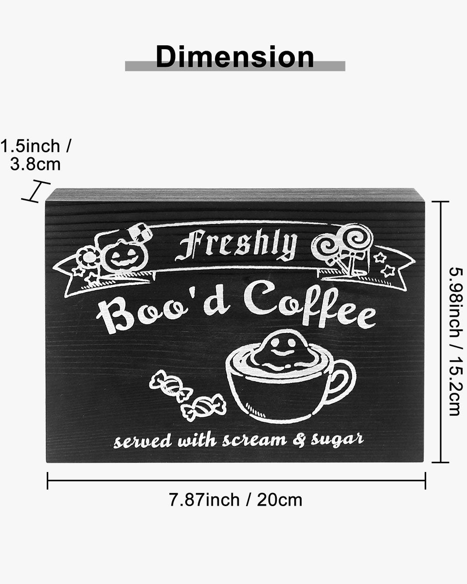 Coffee Sign for Halloween Gothic Vintage Spooky Kitchen Table Decor