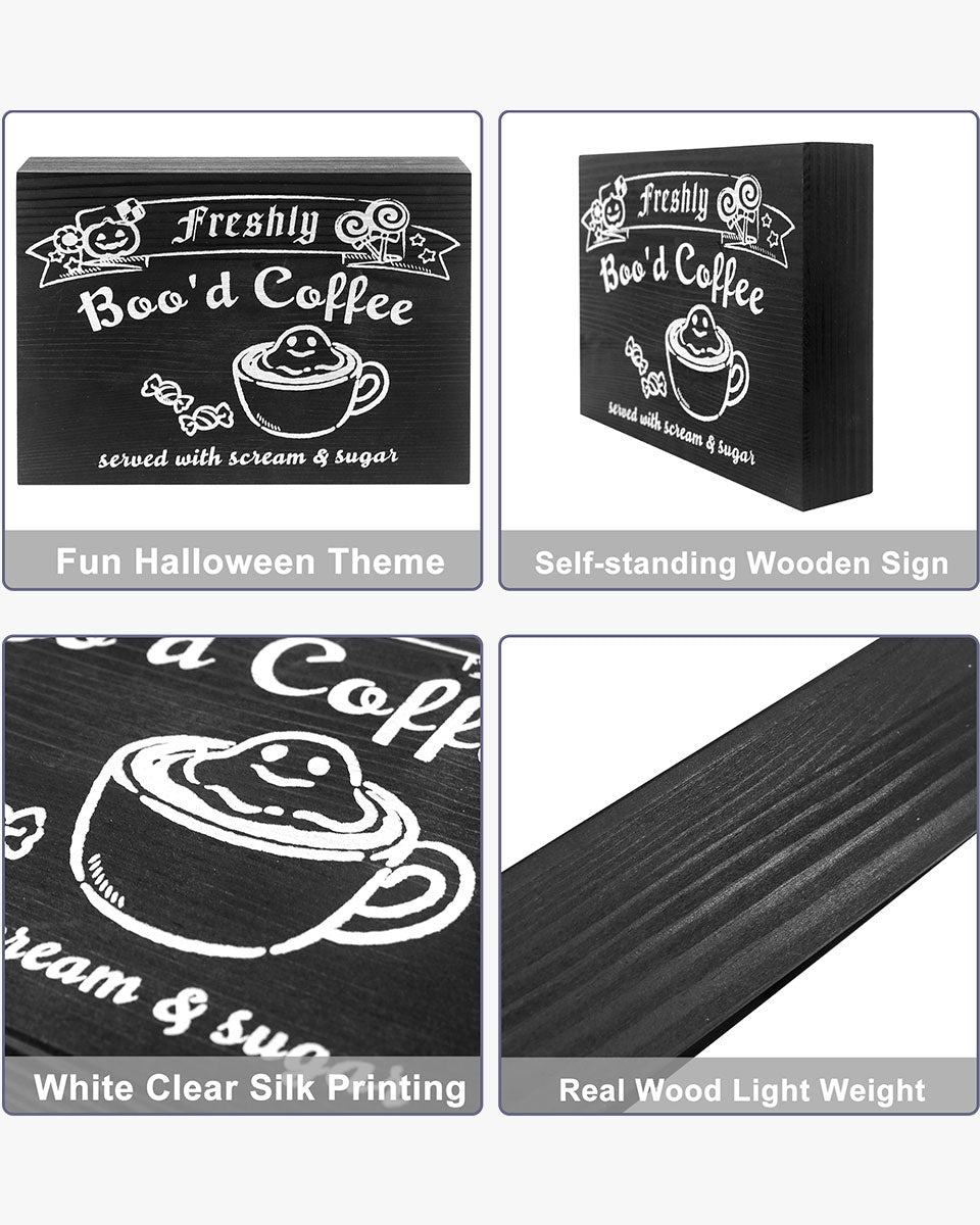 Coffee Sign for Halloween Gothic Vintage Spooky Kitchen Table Decor