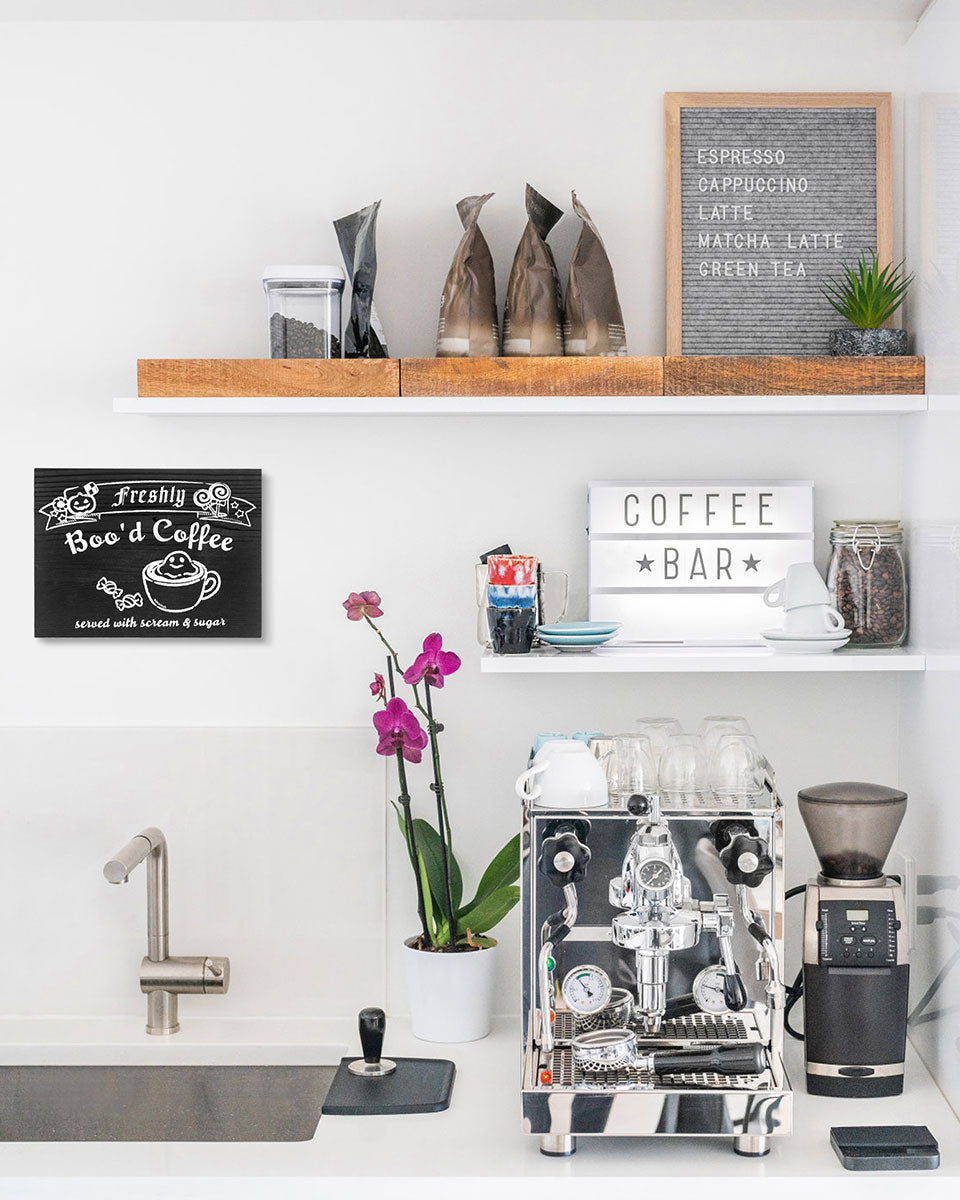 Coffee Sign for Halloween Gothic Vintage Spooky Kitchen Table Decor