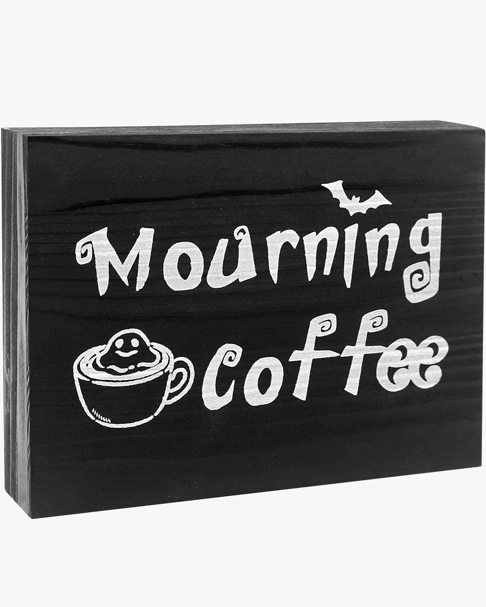 Coffee Sign for Halloween Gothic Vintage Spooky Kitchen Table Decor