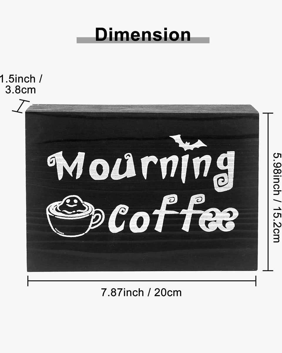 Coffee Sign for Halloween Gothic Vintage Spooky Kitchen Table Decor