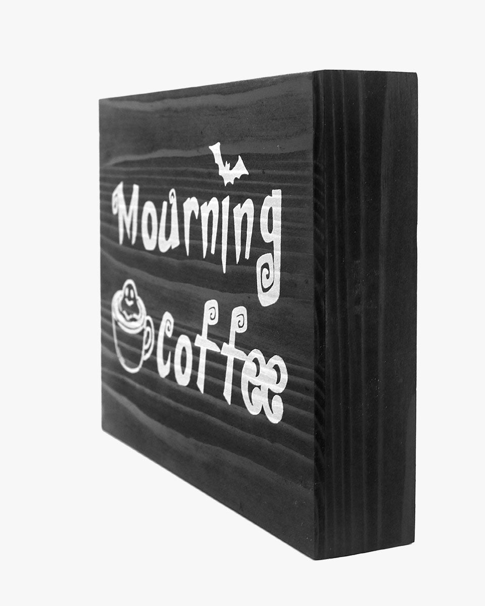 Coffee Sign for Halloween Gothic Vintage Spooky Kitchen Table Decor