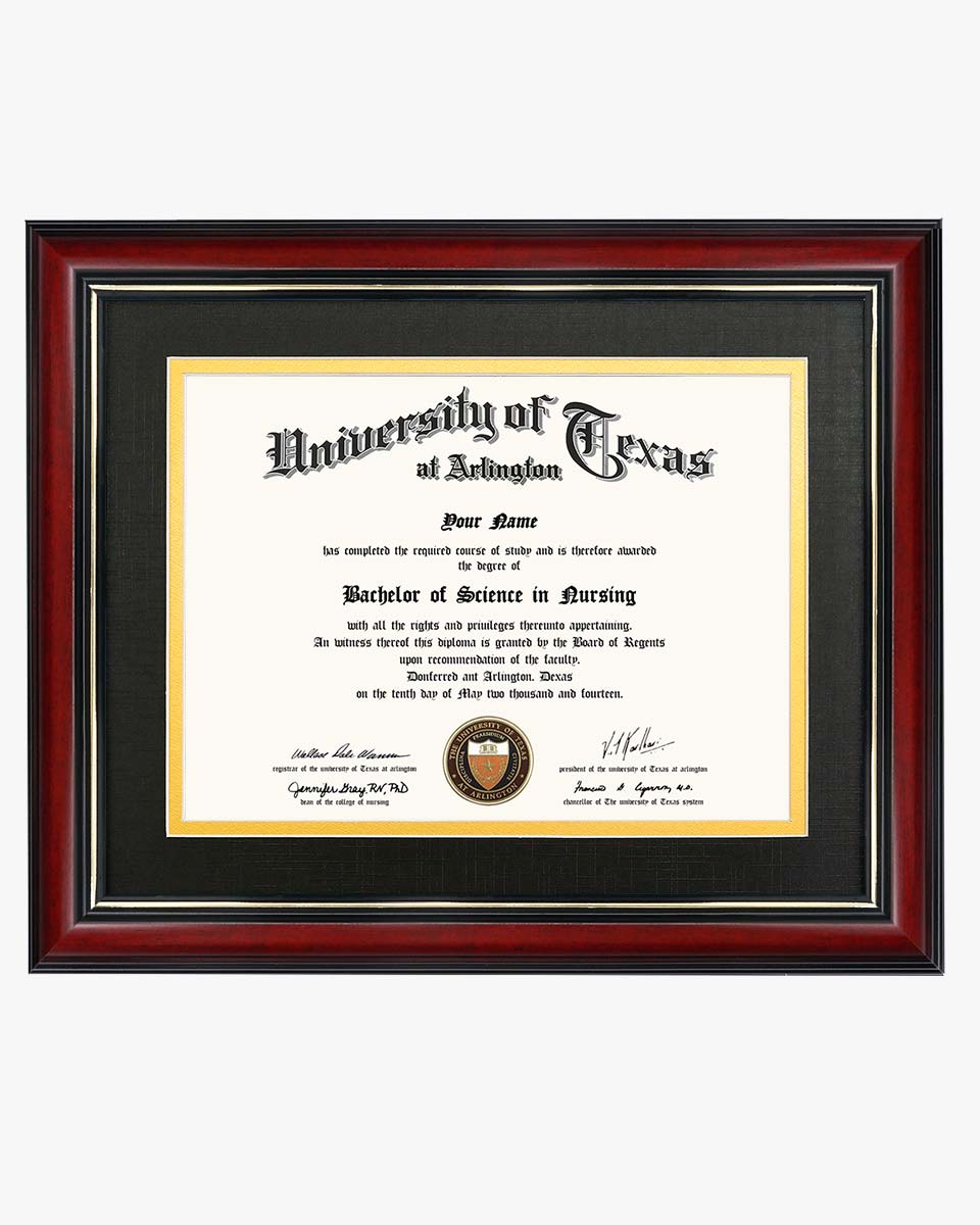 Graduation Certificate Real Wood Frame with Gold Trim 6*8 / 8*10