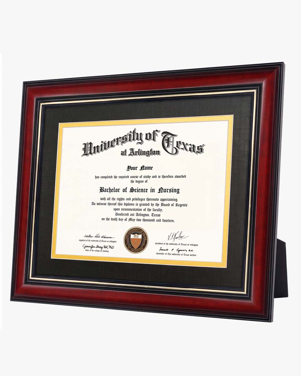 Graduation Certificate Real Wood Frame with Gold Trim 6*8 / 8*10