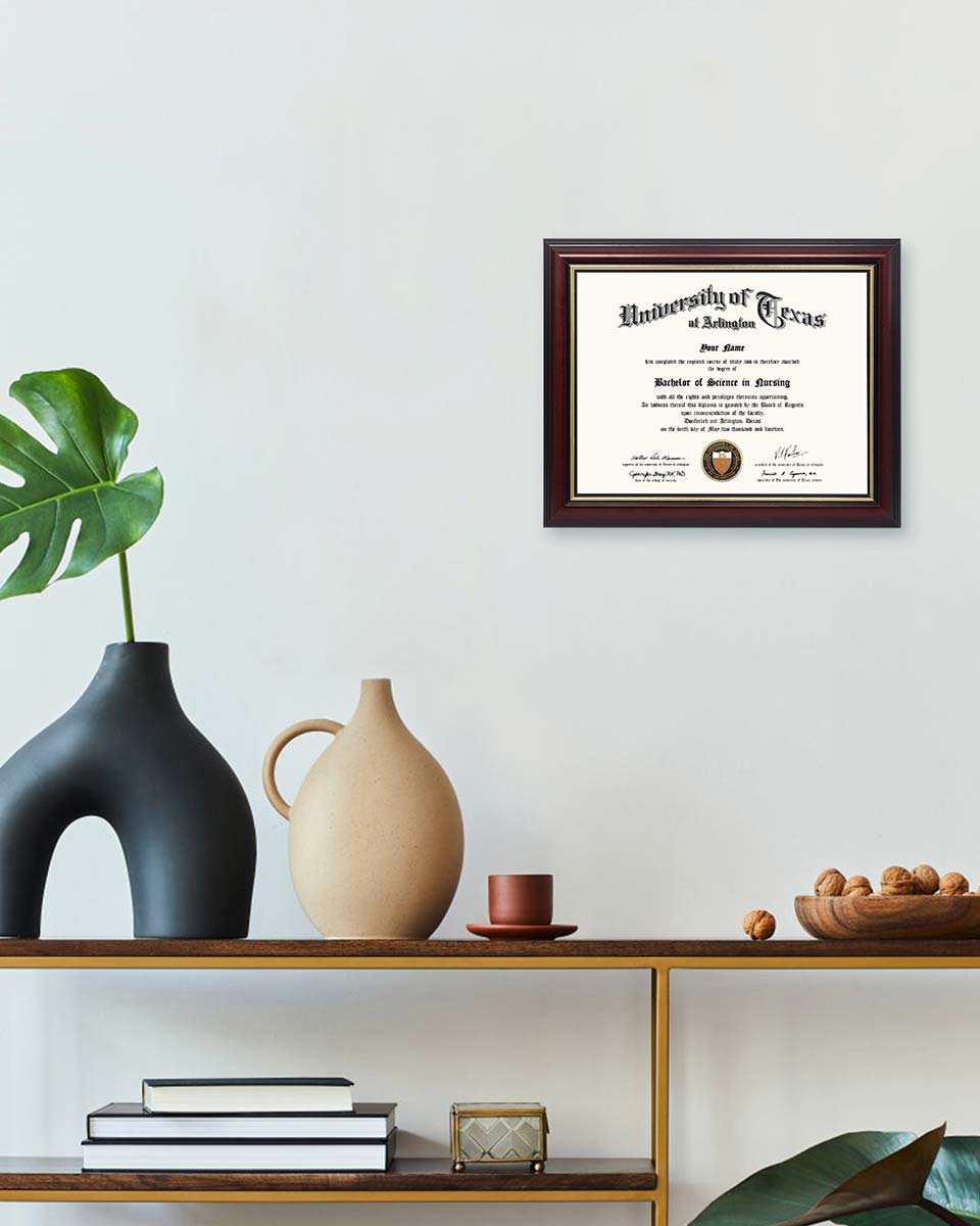 Graduation Certificate Real Wood Frame with Gold Trim 8.5"*11 - 3 Colors Available