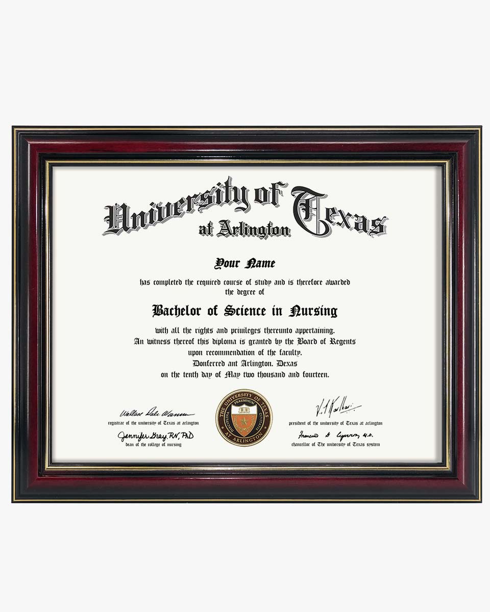 Graduation Certificate Real Wood Frame with Gold Trim 8.5"*11 - 3 Colors Available