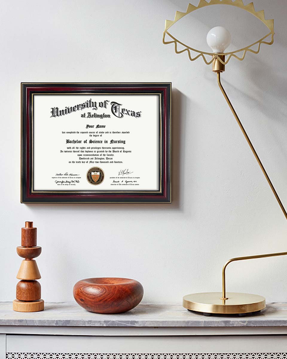 Graduation Certificate Real Wood Frame with Gold Trim 8.5"*11 - 3 Colors Available