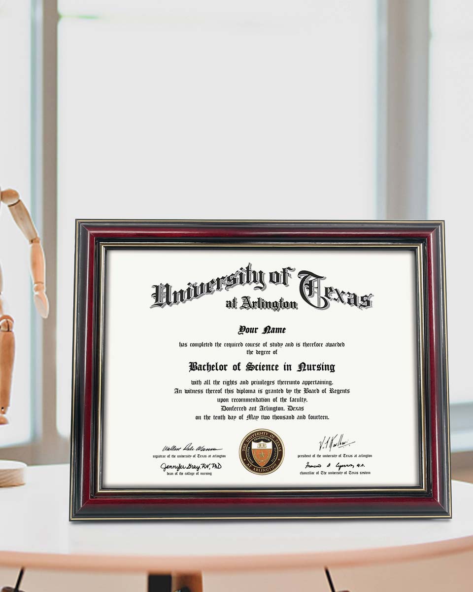 Graduation Certificate Real Wood Frame with Gold Trim 8.5"*11 - 3 Colors Available