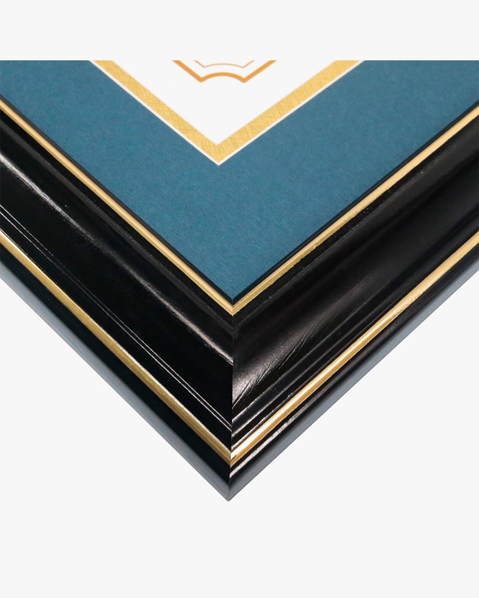 Certificate Documents Frame Real Wood with Gold Trim 8.5"*11" Pack of 2 - 13 Mat Colors Available