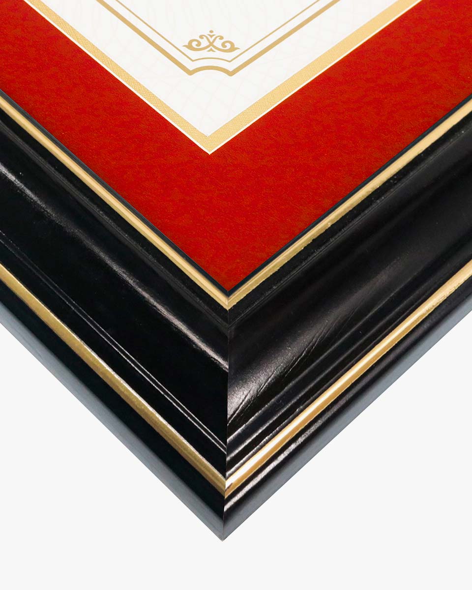 Certificate Documents Frame Real Wood with Gold Trim for 8.5"*11" - 13 Colors Available