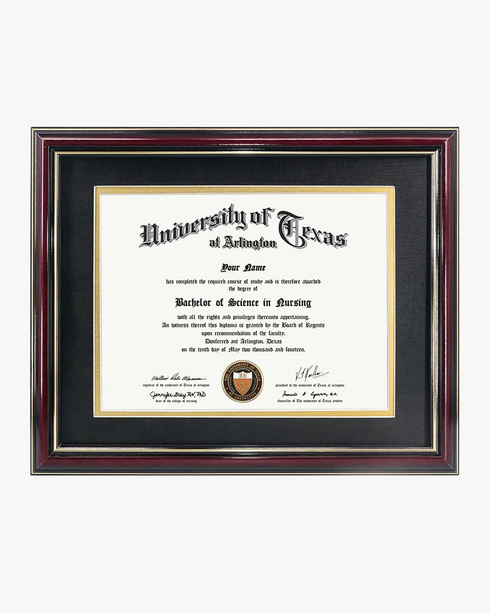 Certificate Documents Frame Real Wood with Gold Trim for 8.5"*11" - 13 Colors Available