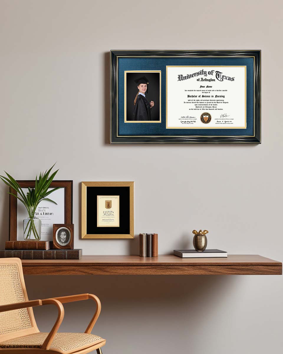 Certificate Picture Solid Wood Frame for 8.5x11 Certificate - 4 Colors Available