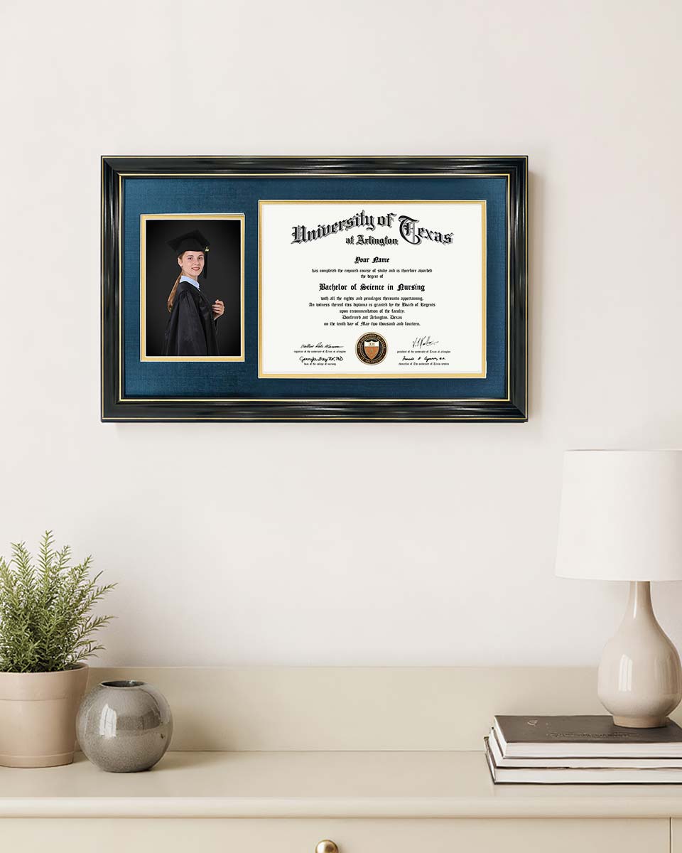 Certificate Picture Solid Wood Frame for 8.5x11 Certificate - 4 Colors Available
