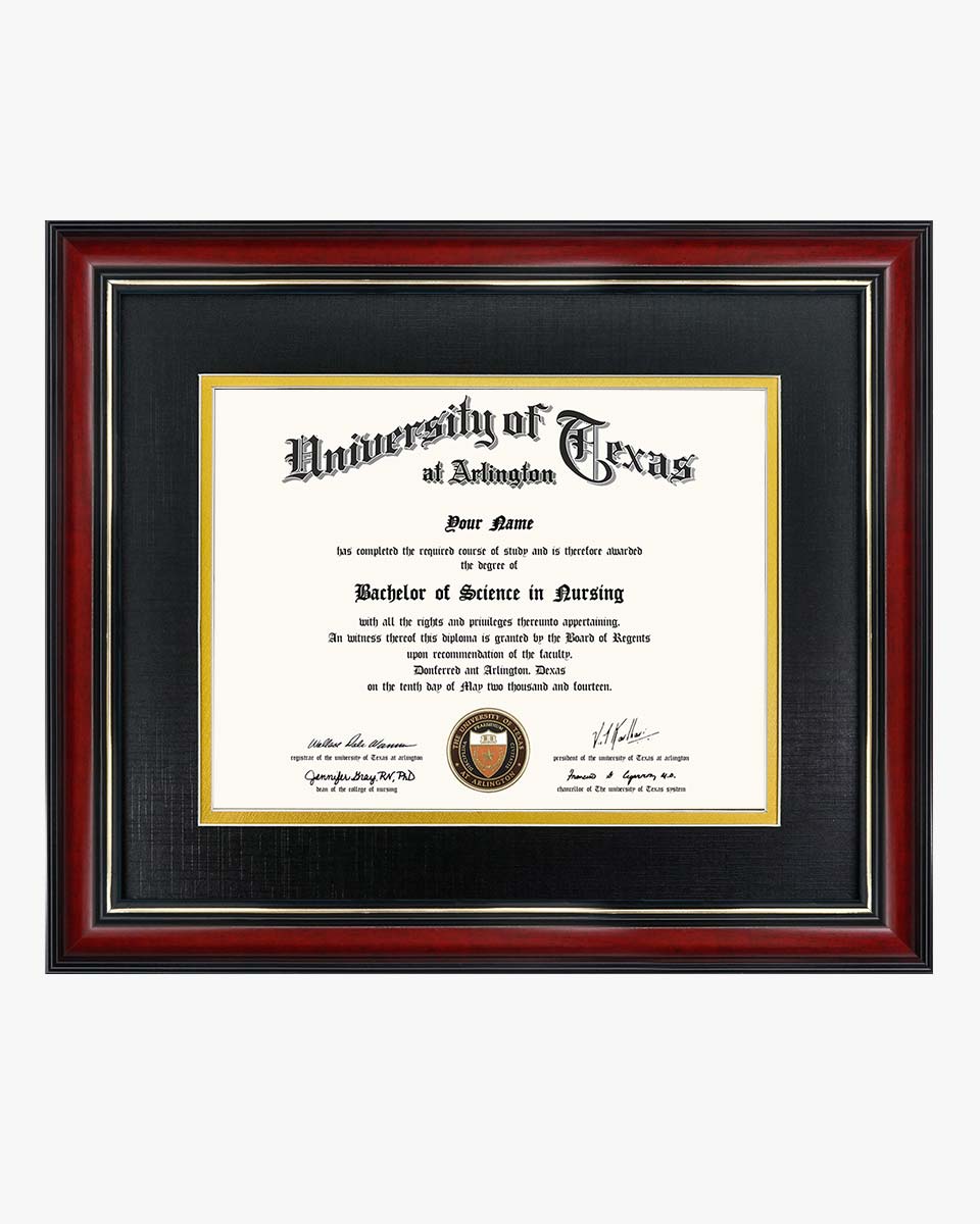 Graduation Certificate Real Wood Frame with Gold Trim 7*9 / 10*12