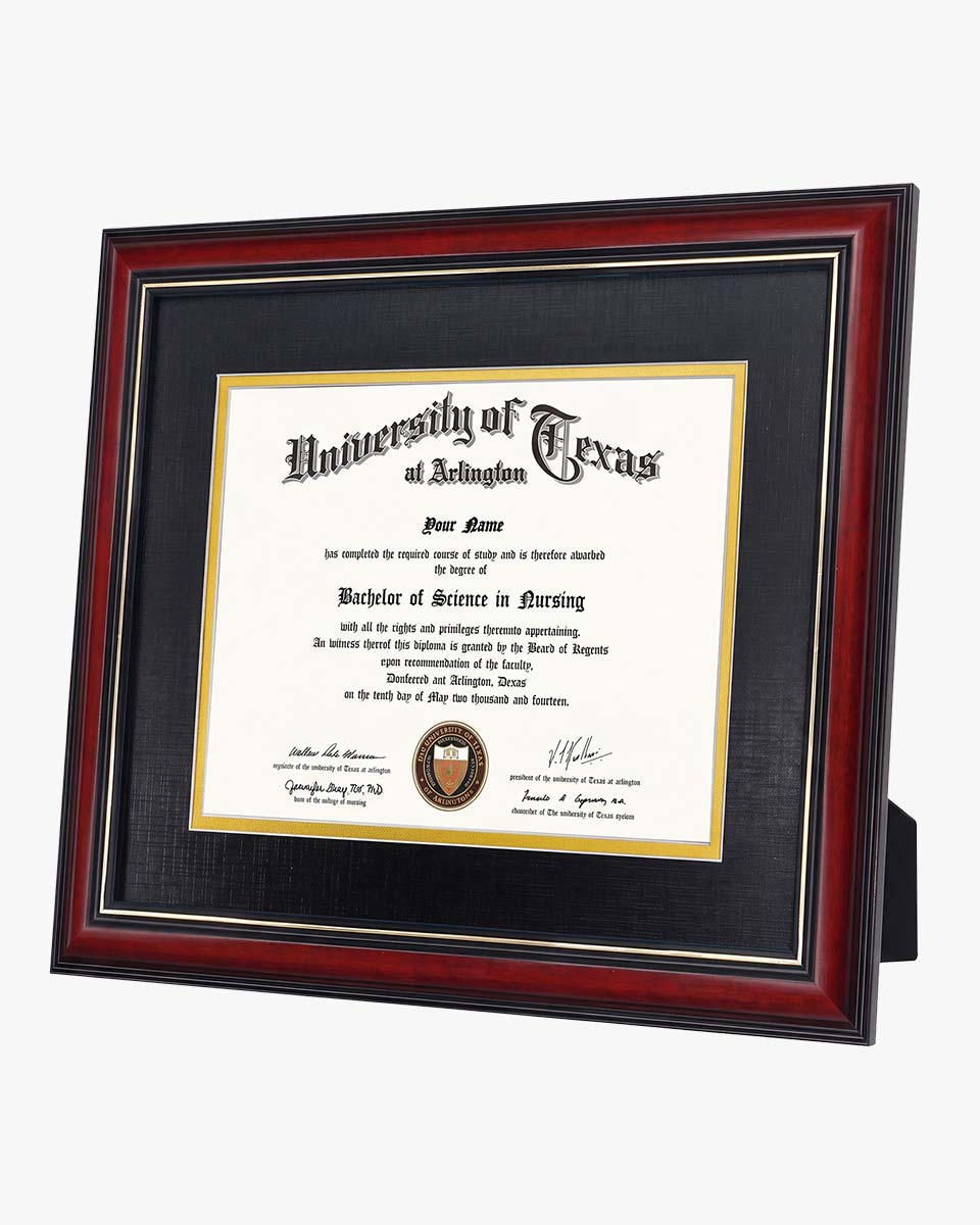 Graduation Certificate Real Wood Frame with Gold Trim 7*9 / 10*12