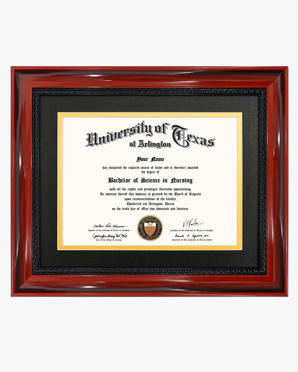 Certificate Solid Wood Frame with Intricate Black Rope Detail for 6*8 / 8*10