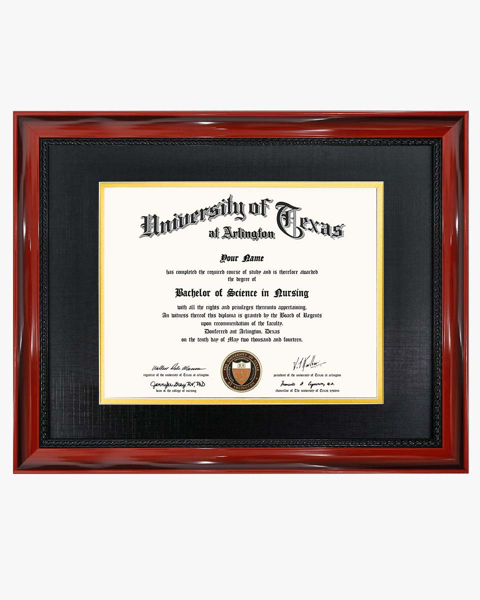Certificate Solid Wood Frame with Intricate Black Rope Detail for 8*10 / 11*14