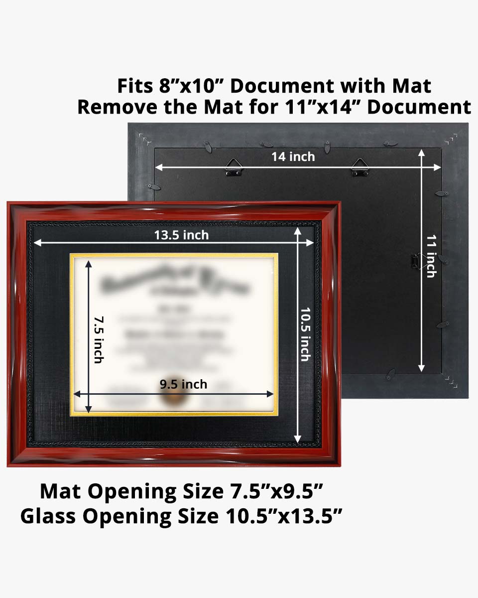 Certificate Solid Wood Frame with Intricate Black Rope Detail for 8*10 / 11*14