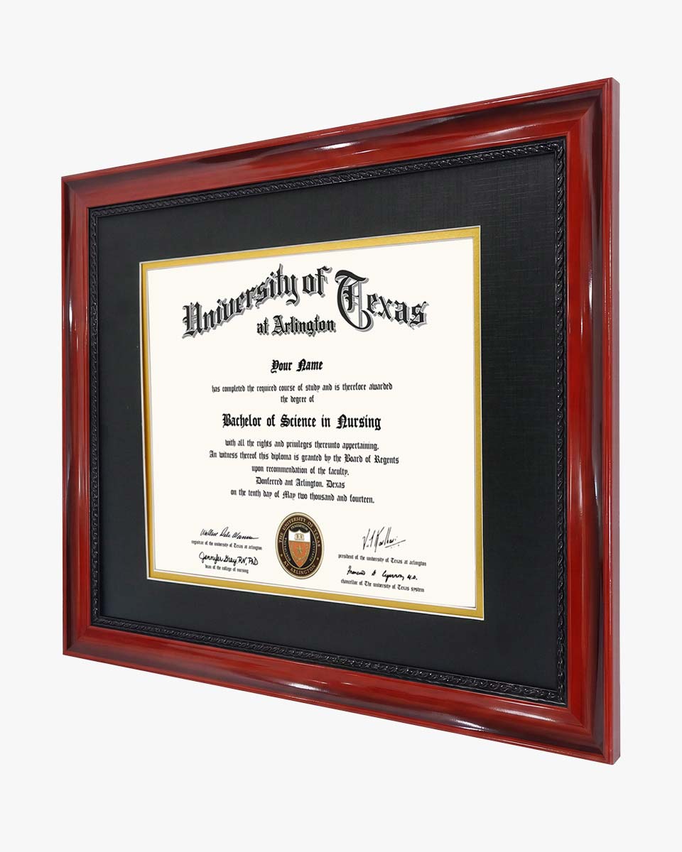 Certificate Solid Wood Frame with Intricate Black Rope Detail for 8*10 / 11*14