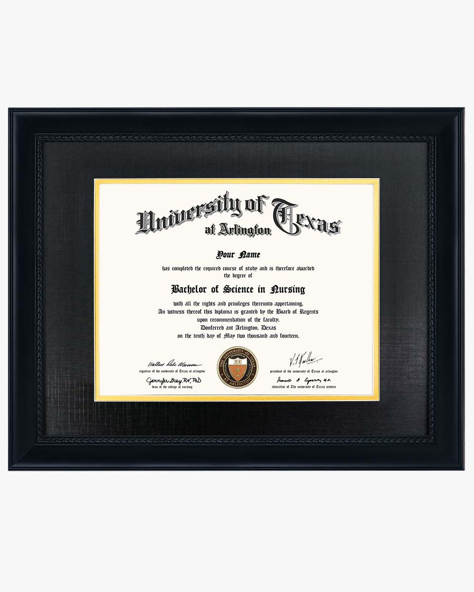 Certificate Solid Wood Frame with Intricate Black Rope Detail for 8*10 / 11*14