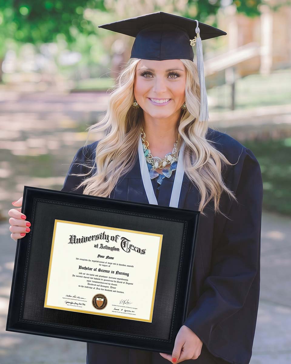 Certificate Solid Wood Frame with Intricate Black Rope Detail for 8*10 / 11*14