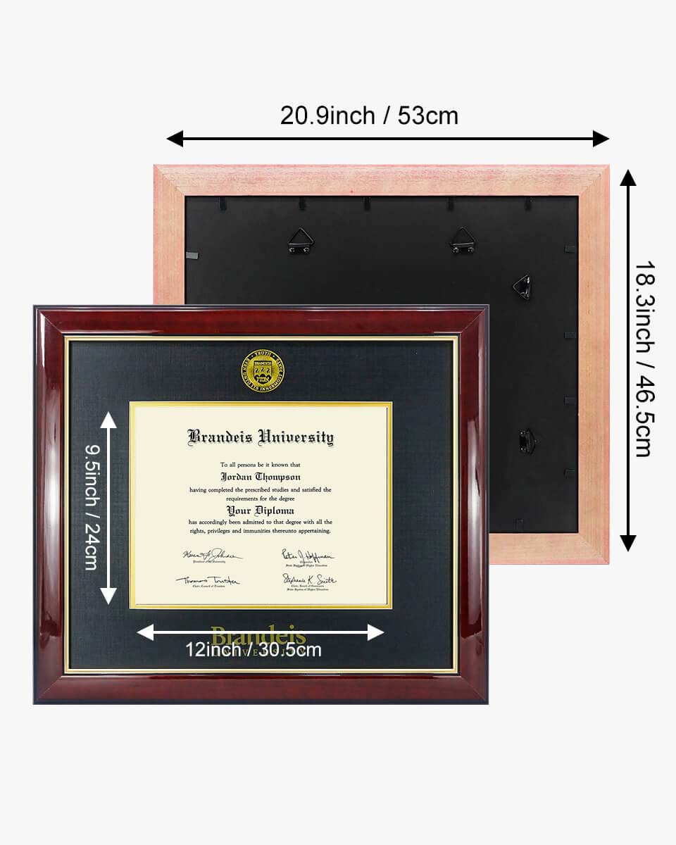 Deluxe Wooded Certificate Frame with Gold Foiled Logo - Various Universities Available