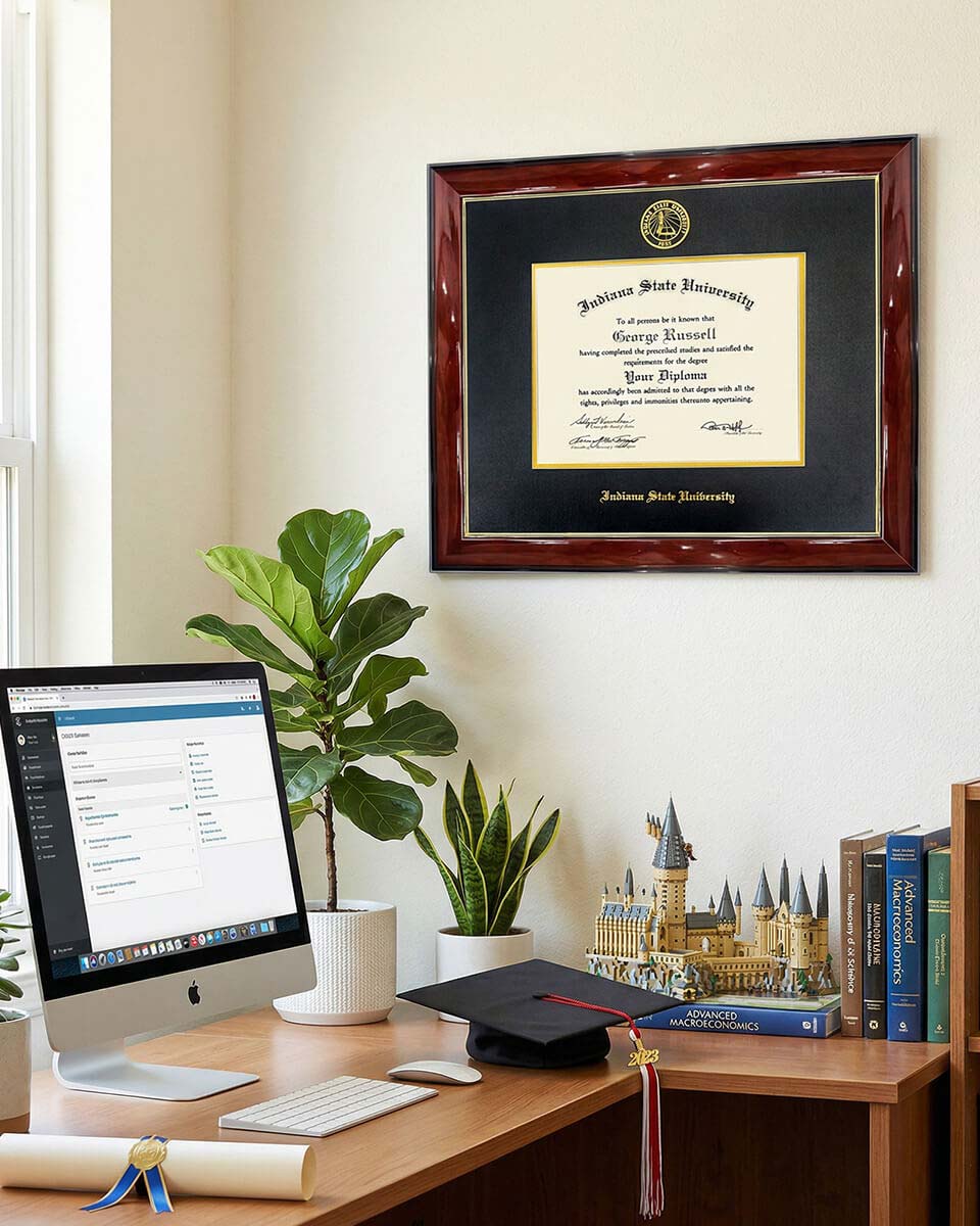 Deluxe Wooded Certificate Frame with Gold Foiled Logo - Various Universities Available