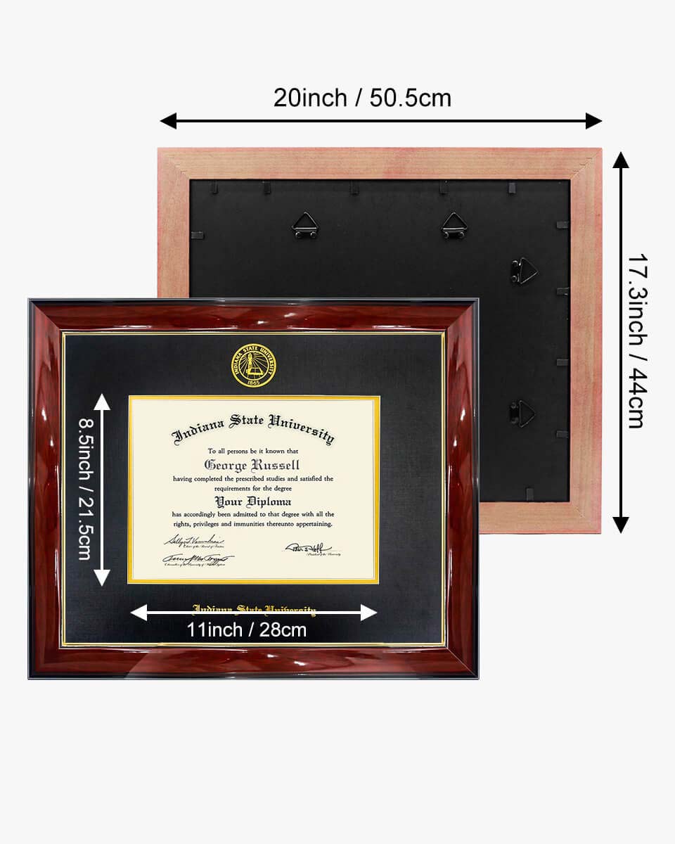 Deluxe Wooded Certificate Frame with Gold Foiled Logo - Various Universities Available