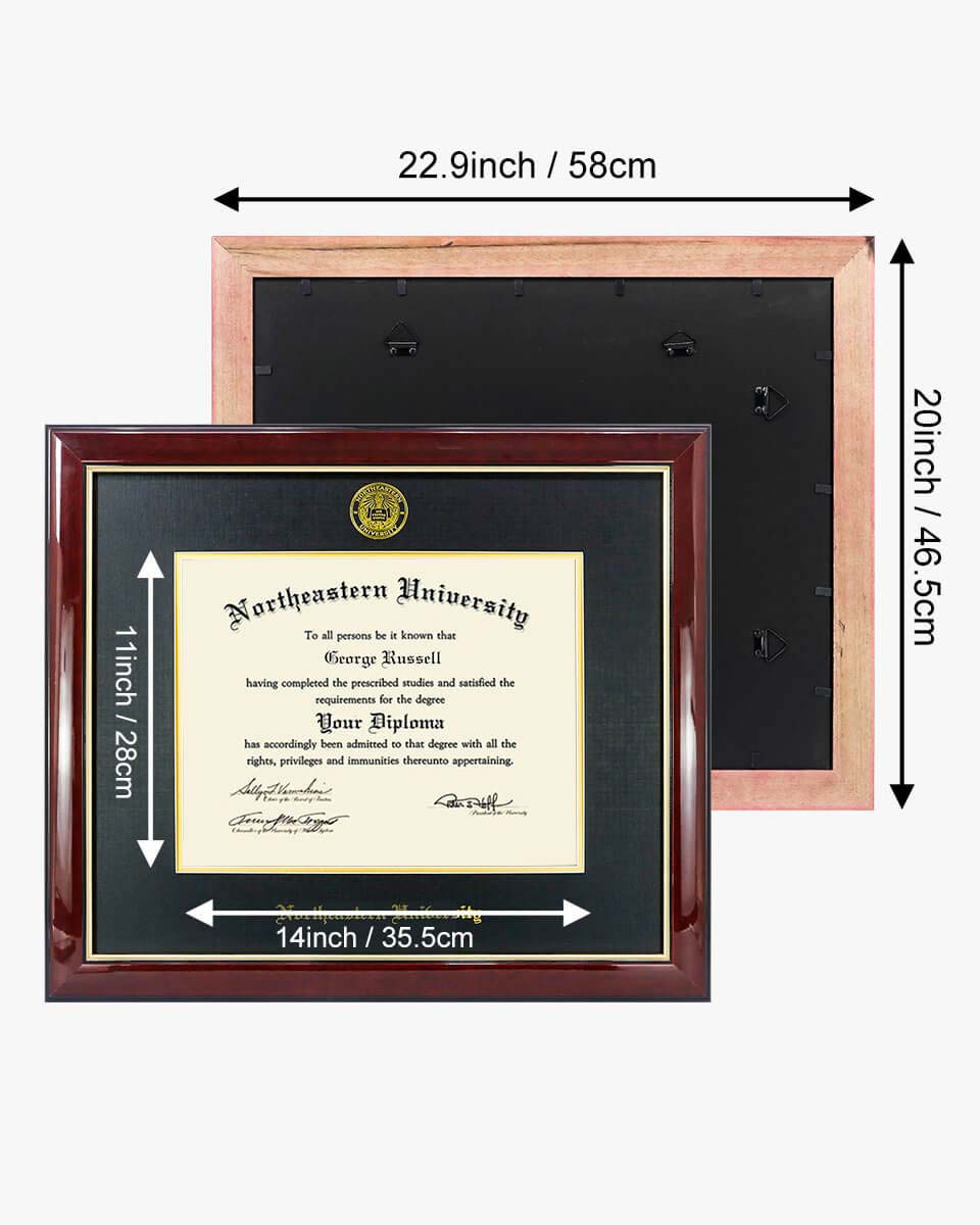 Deluxe Wooded Certificate Frame with Gold Foiled Logo - Various Universities Available