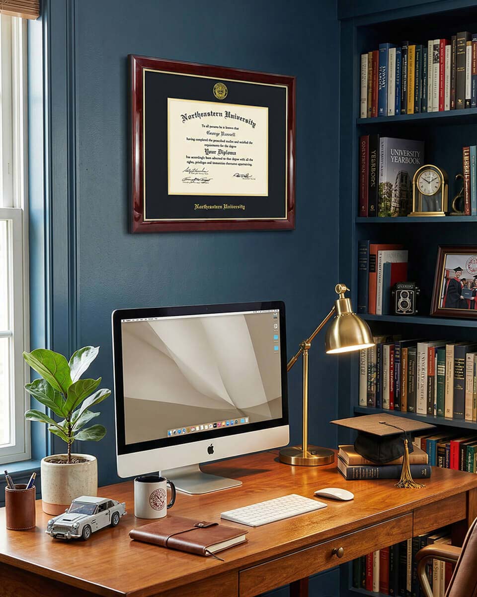 Deluxe Wooded Certificate Frame with Gold Foiled Logo - Various Universities Available