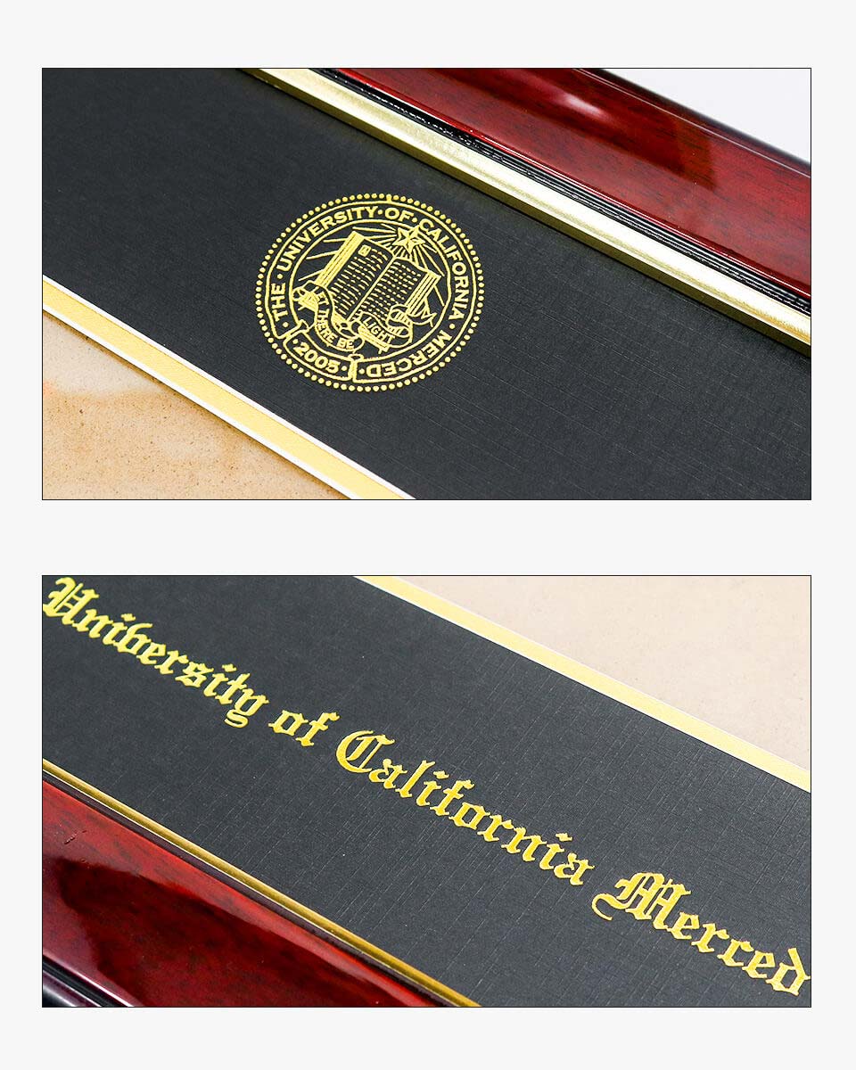 Deluxe Wooded Certificate Frame with Gold Foiled Logo - Various Universities Available
