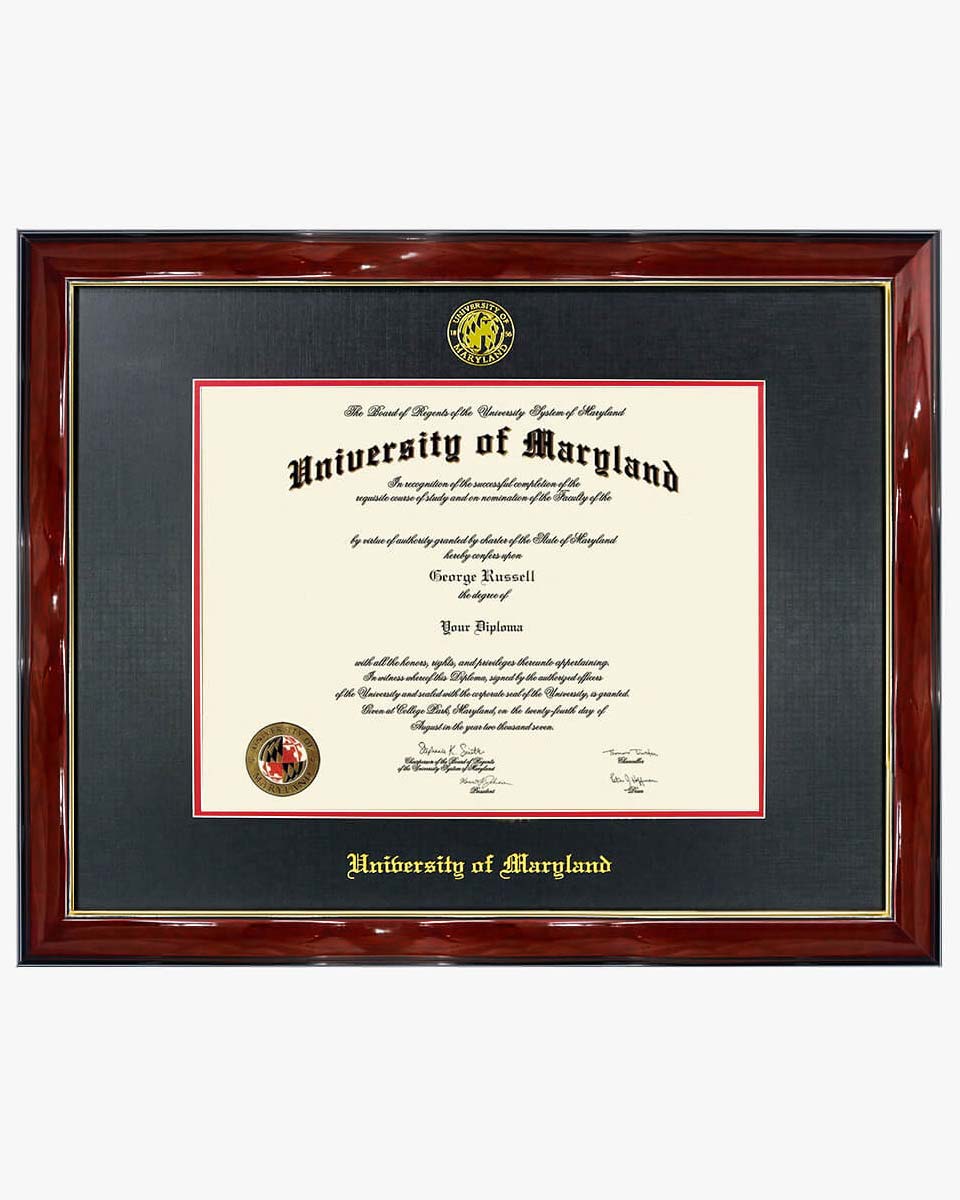 Deluxe Wooded Certificate Frame with Gold Foiled Logo - Various Universities Available