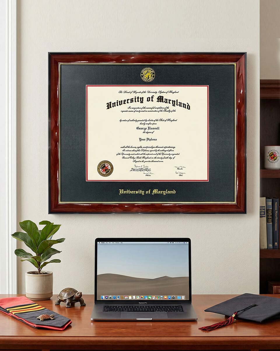 Deluxe Wooded Certificate Frame with Gold Foiled Logo - Various Universities Available