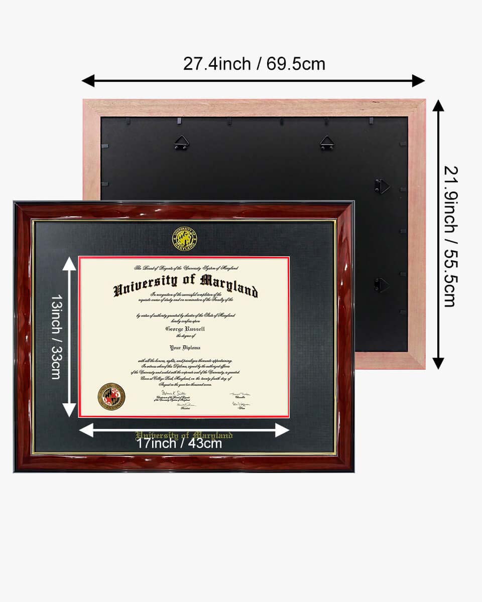 Deluxe Wooded Certificate Frame with Gold Foiled Logo - Various Universities Available