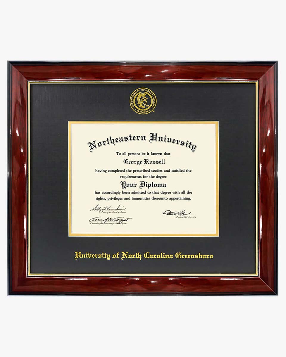 Deluxe Wooded Certificate Frame with Gold Foiled Logo - Various Universities Available