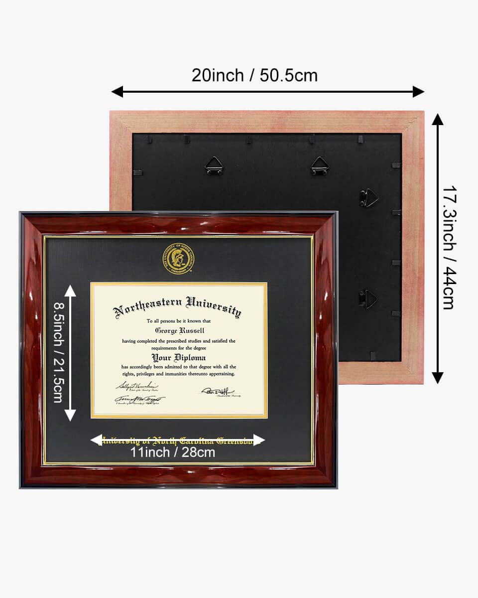 Deluxe Wooded Certificate Frame with Gold Foiled Logo - Various Universities Available