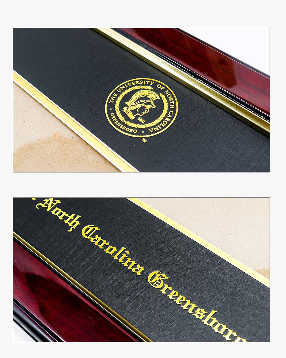 Deluxe Wooded Certificate Frame with Gold Foiled Logo - Various Universities Available