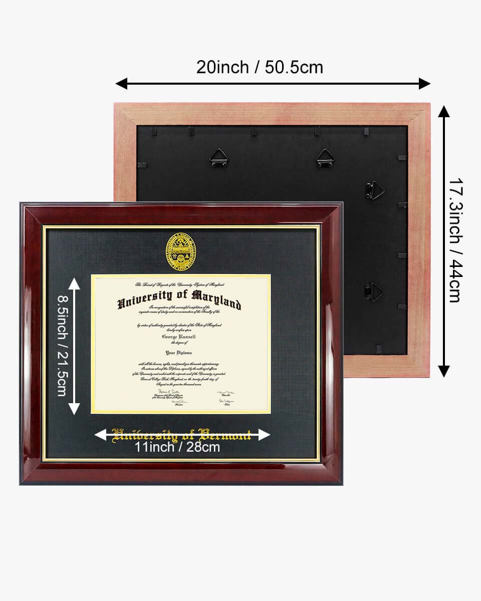 Deluxe Wooded Certificate Frame with Gold Foiled Logo - Various Universities Available