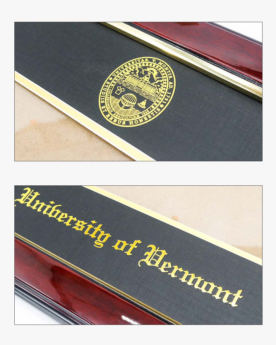 Deluxe Wooded Certificate Frame with Gold Foiled Logo - Various Universities Available